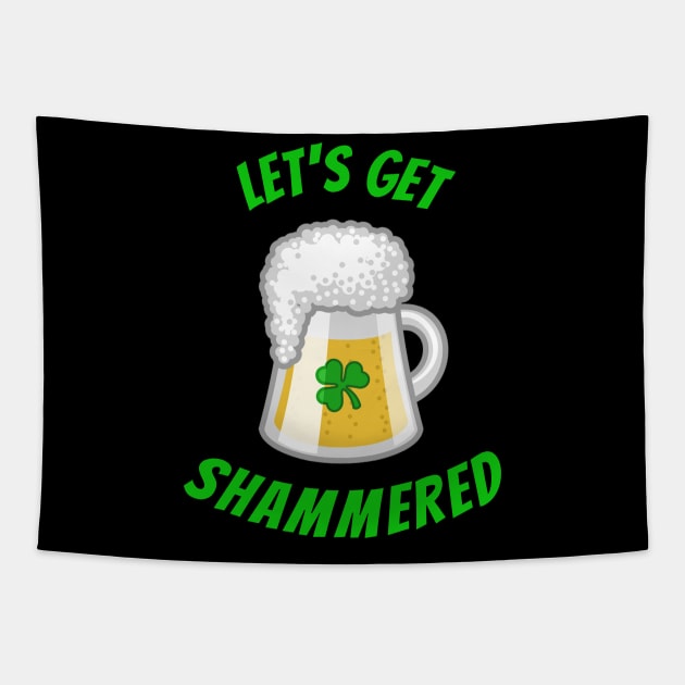 Funny Saint Patricks Day Shamrock and Beer Drinking tshirt Tapestry by BansheeApps