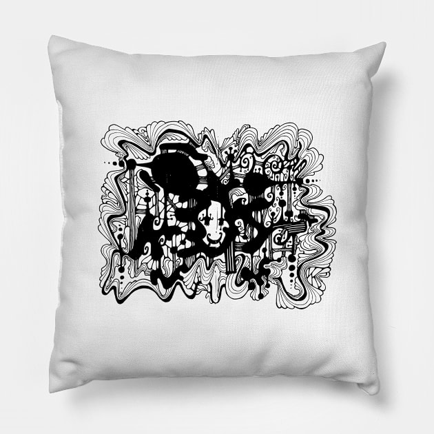 Abstract doodle art Pillow by TKDoodle