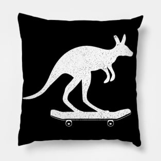 Cool Kangaroo rides Skateboard Fun Australia Travel Gift Pillow