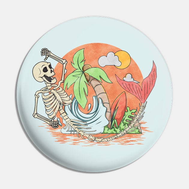 Tropical Mermaid Skeleton Pin by FlawlessSeams