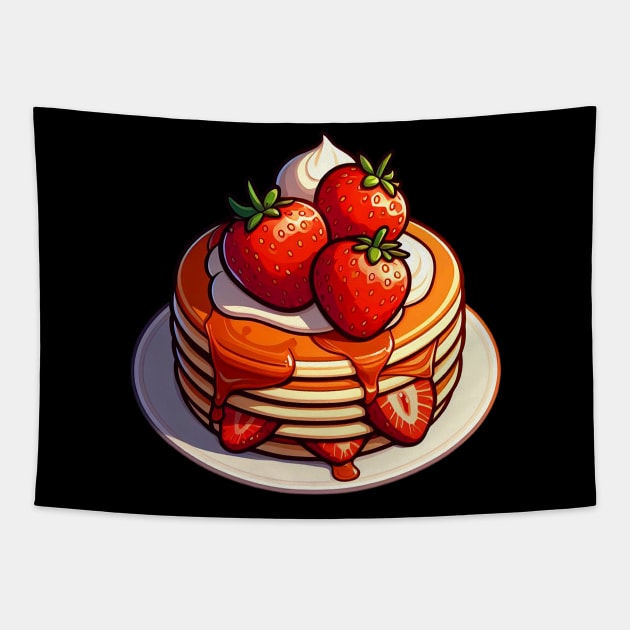 Strawberry Pancakes Tapestry by Plushism