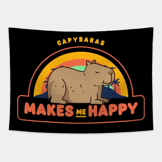 Capybaras makes me happy Tapestry by CANVAZSHOP