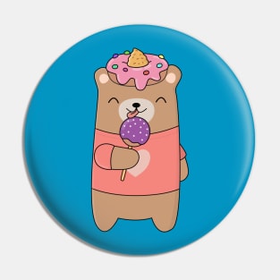 Cute and Kawaii Brown Bear T-Shirt Pin