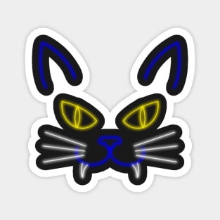 Neon Light Art Halloween Cat Magnet