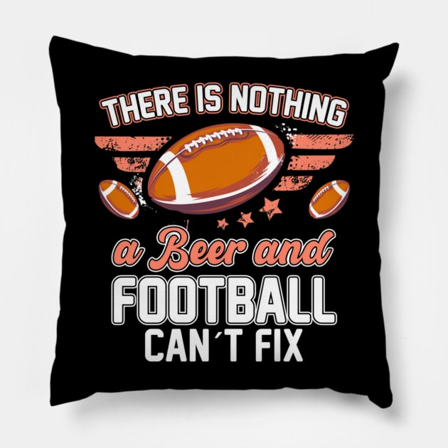 Football And Beer Pillow by onazila pixel