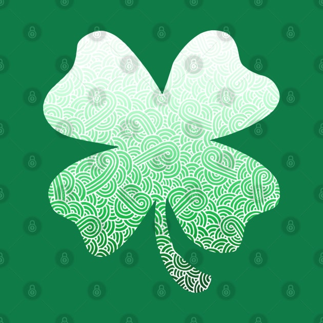Ombre green and white swirls doodles shamrock by Savousepate