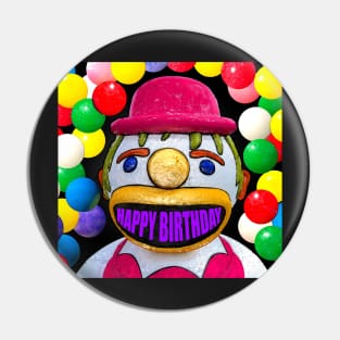 Happy birthday clown and balloons Pin