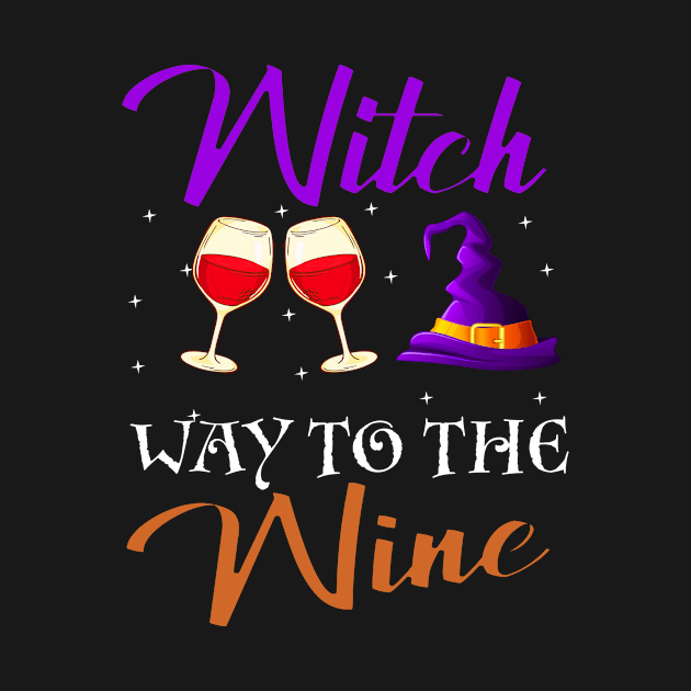 Witch Way To The Wine Funny Wine Halloween Gifts by jenneketrotsenburg