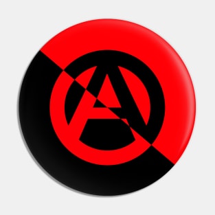 Anarchy Circle-A on Anarcho-Syndicalism Color Inverted Pin