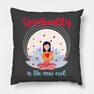 Spirituality is the new cool, meditating hearts Pillow