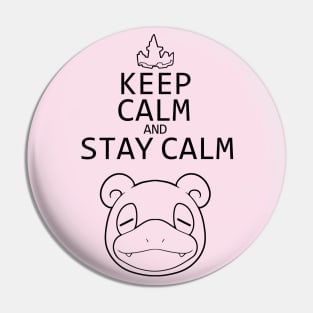 Keep calm and stay clam (black) Pin