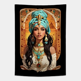 Cleopatra Queen of Egypt retro vintage floral design Tapestry