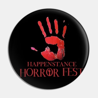 Happenstance Horror Fest Hand Red Logo Pin
