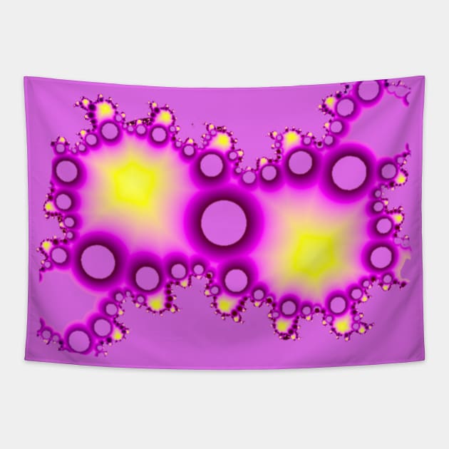 Yellow Flare Fractal Tapestry by garrettsgardens