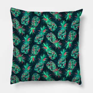 Green Mosaic Pineapples Pillow
