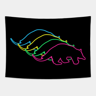 Anteater 80s Neon Tapestry