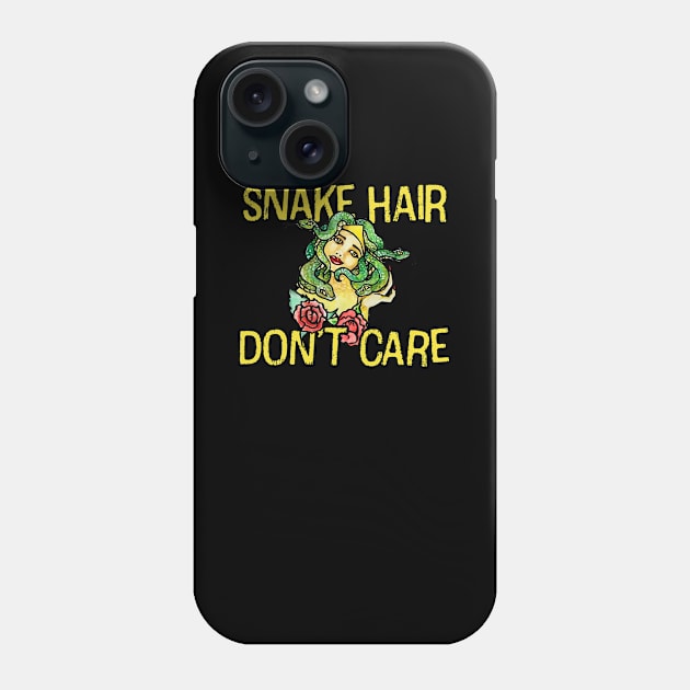 Snake Hair Don't Care Phone Case by bubbsnugg
