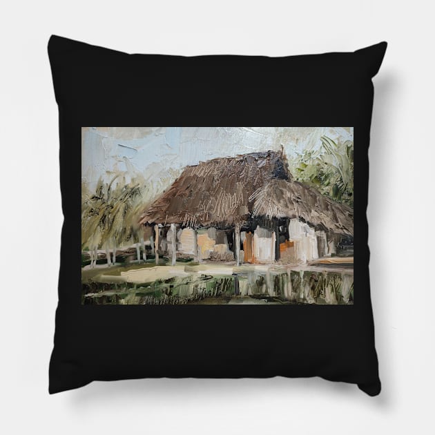 Bali painting Pillow by Kuhtina