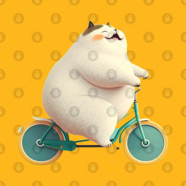 the cat is riding a bicycle by ThatSimply!