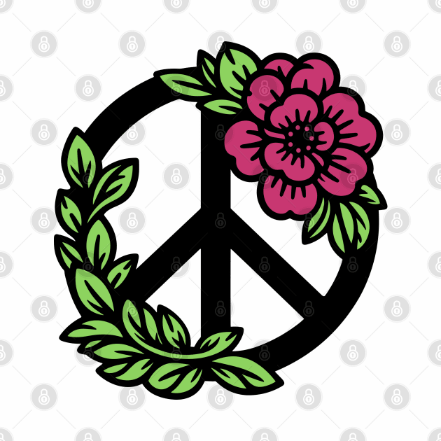 Floral Peace Sign by KayBee Gift Shop