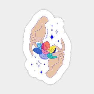 Pride month rainbow flower boho Magnet