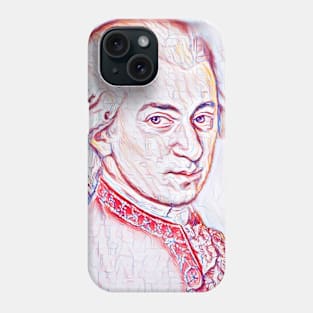 Wolfgang Amadeus Mozart Portrait | Wolfgang Amadeus Mozart Artwork | Line Art Phone Case