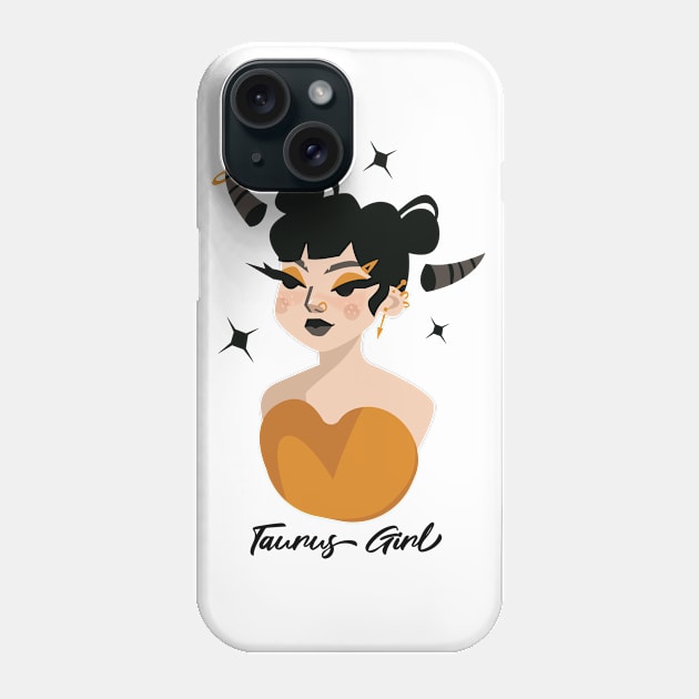 Taurus Girl Zodiac Sign Astrology Phone Case by Science Puns