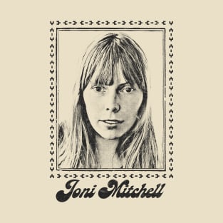 Joni Mitchell / Retro 1970s Style Fan Art Design T-Shirt