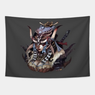 skull clan warrior Tapestry