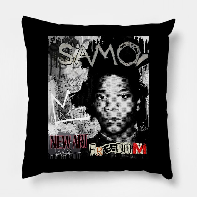 Basquiat Collage Pillow by bulletstudios