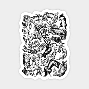 'Bellys Up' Cute Dog Breed Jigsaw Magnet