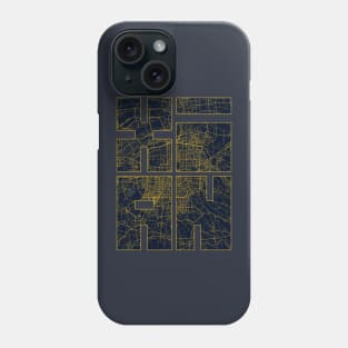 Xian, China City Map Typography - Gold Art Deco Phone Case