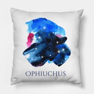 Ophiuchus New Zodiac Sign - Watercolor Star Constellation Pillow