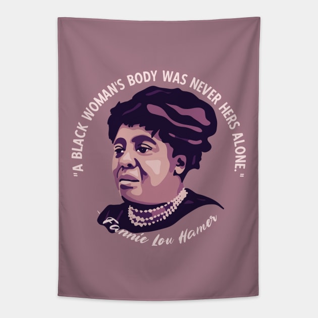 Fannie Lou Hamer Portrait and Quote Tapestry by Slightly Unhinged