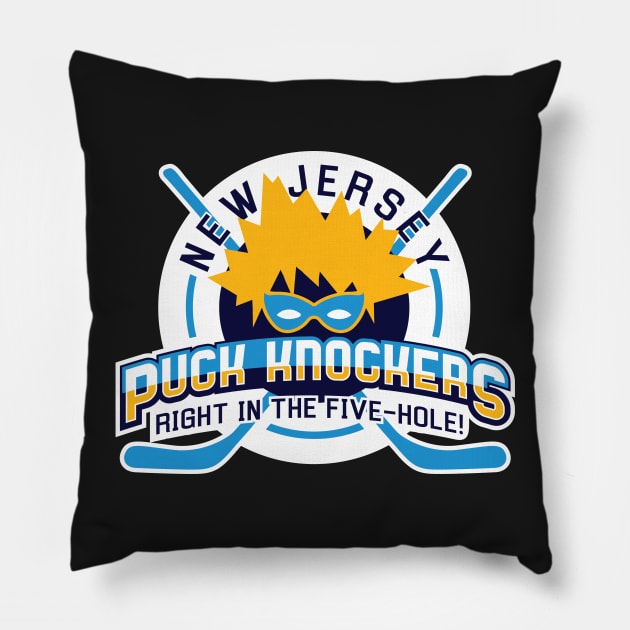 Puck Knockers Pillow by Mouthpiece Studios