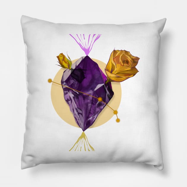 Amethyst stone vibrations Pillow by romulofq