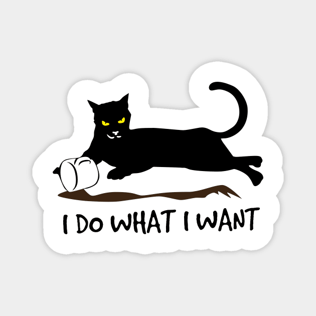 I Do What I Want Black Cat Magnet by Rumsa