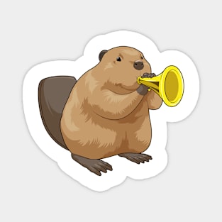 Beaver Musician Trumpet Music Magnet