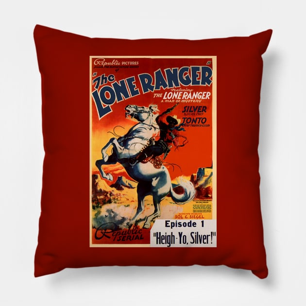 Vintage Western Movie Poster - Lone Ranger Pillow by Starbase79