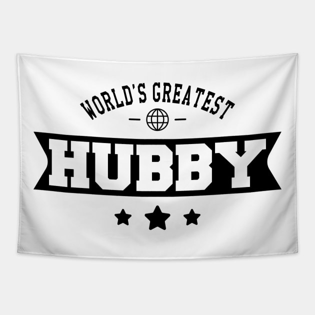 Hubby - World's greatest hubby Tapestry by KC Happy Shop