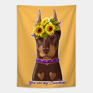 Doberman You are my Sunshine Tapestry