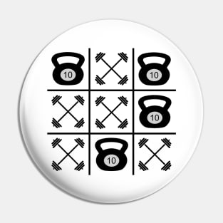 Tic Tac Toe im Gym Bodybuilding Design Pin