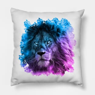 Colored lion face Pillow