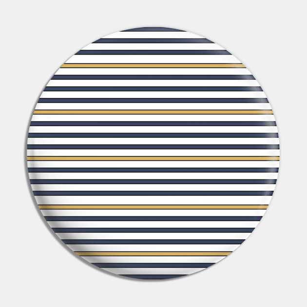 Blue and Gold Stripes Pattern Pin by MilotheCorgi