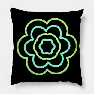 Green and turquoise flower Pillow