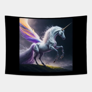 A lovely unicorn at night Tapestry