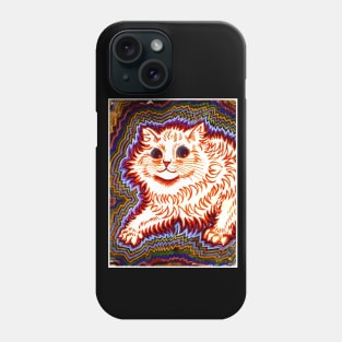 Cat  : A Louis Wain abstract psychedelic Art Print Phone Case