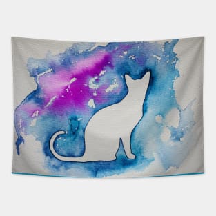 Cat in blue Tapestry