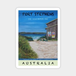 One Mile Beach Travel Poster Magnet