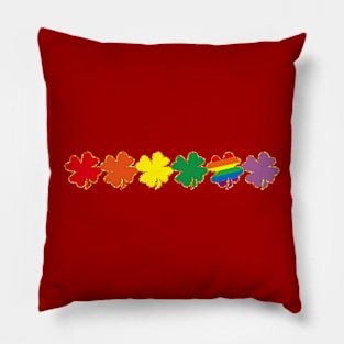 Rainbow Clover Pillow